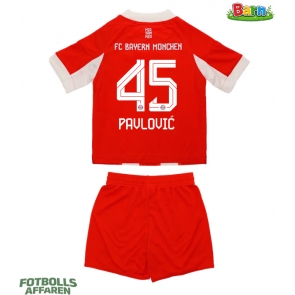 Bayern Munich Aleksandar Pavlovic #45 Hemmaställ Barn 2025-26 Kortärmad (+ Korta byxor)